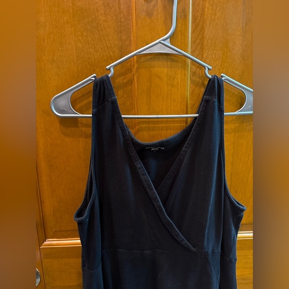 Eileen Fisher Womens Black Organic Cotton Stretch Jersey Surplice Dress Sz Large - Picture 8 of 10